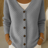 Grete | Gesteppte Strickjacke mit Knopfleiste