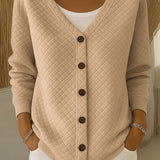Grete | Gesteppte Strickjacke mit Knopfleiste