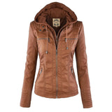 Karin | Taillierte Kunstlederjacke in Cognac