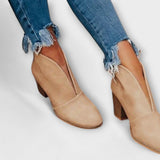 Rita | Cognacfarbene Stiefeletten mit Blockabsatz