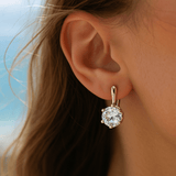 Boucles d'oreilles rondes avec zircon