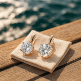 Boucles d'oreilles rondes avec zircon