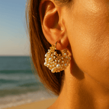 Boucles d'oreilles Aube Dorée en mousse