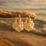Boucles d'oreilles Aube Dorée en mousse