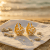 Boucles d'oreilles Aube Dorée en mousse