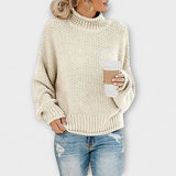 Fleur Rousse - Pull épais à col montant