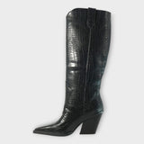 Stiefel mit Krokodil-Design und Eleganter Absätze