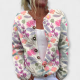 Lina – Cardigan avec imprimé de fleurs des champs