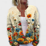 Nalea – Cardigan en tricot avec design floral