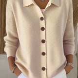 Dorothea | Weinrote Strickjacke mit Kragen