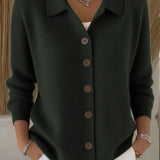Dorothea | Weinrote Strickjacke mit Kragen