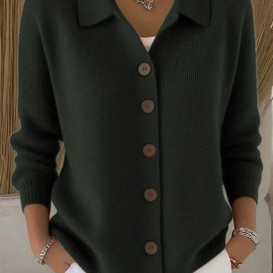 Dorothea | Weinrote Strickjacke mit Kragen