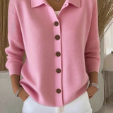 Dorothea | Weinrote Strickjacke mit Kragen