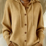 Christel | Weiche Kapuzen-Strickjacke mit Knopfleiste
