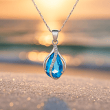 Collier en zircon bleu