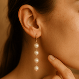 Boucles d'oreilles avec pendentif et perle