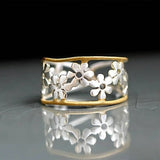 Bague de fleurs irrégulière
