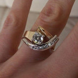 Bague vintage irrégulière avec diamants