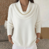 Judith | Weicher Strickpullover mit Wasserfallkragen