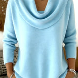 Judith | Weicher Strickpullover mit Wasserfallkragen
