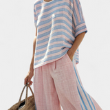 Cecília - Ensemble en bambou-lin rose
