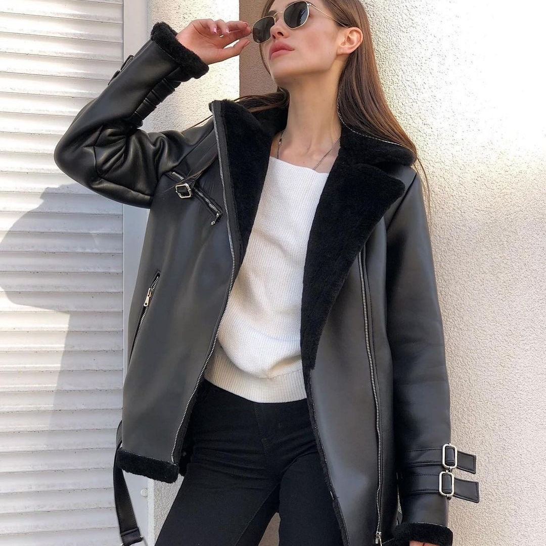 Sabina | Gefütterte Lederjacke Jacke