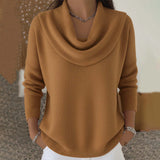 Judith | Weicher Strickpullover mit Wasserfallkragen