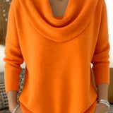 Judith | Weicher Strickpullover mit Wasserfallkragen