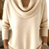 Judith | Weicher Strickpullover mit Wasserfallkragen