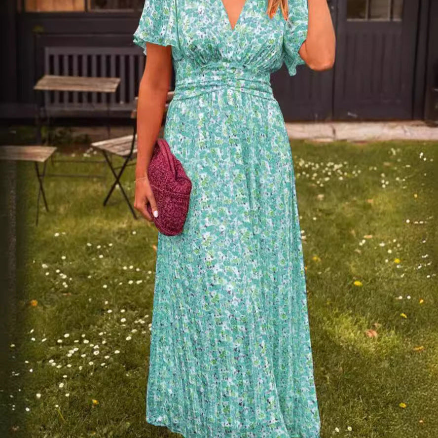 Elis – Langes, luftiges Kleid mit floralem Muster