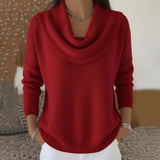 Judith | Weicher Strickpullover mit Wasserfallkragen