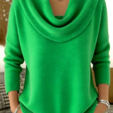 Judith | Weicher Strickpullover mit Wasserfallkragen
