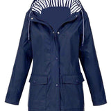 Beate | Wetterfeste Kapuzenjacke mit Streifenfutter