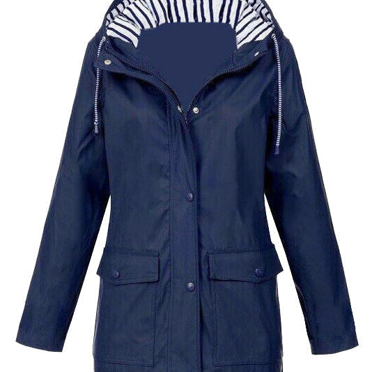 Beate | Wetterfeste Kapuzenjacke mit Streifenfutter