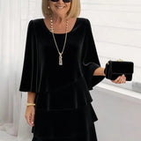 Maria – Elegantes Midi-Kleid mit Volants
