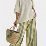 Olívia - Ensemble en lin de bambou couleur olive