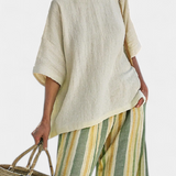 Olívia - Ensemble en lin de bambou couleur olive