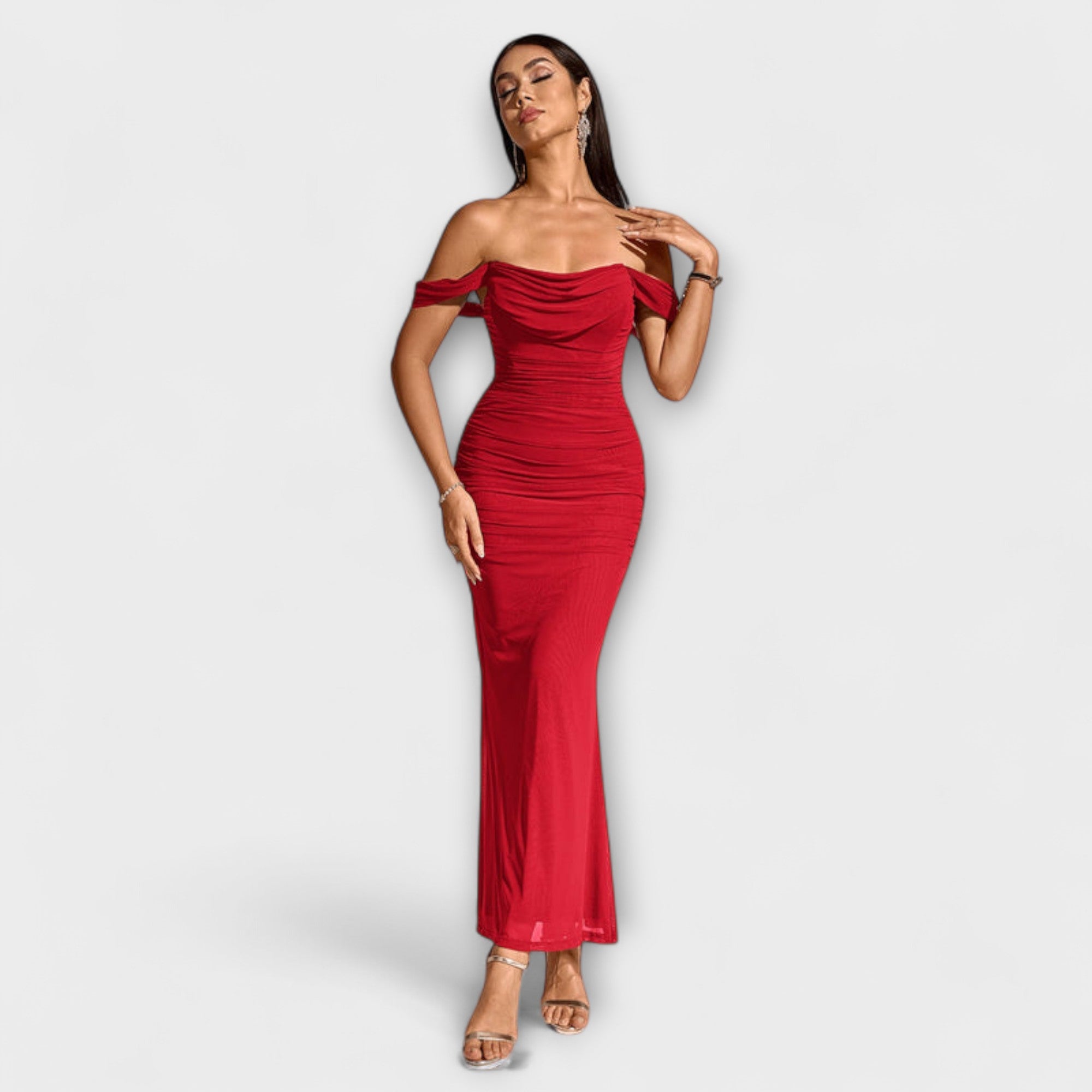 Ione - Robe Bodycon à Épaules Dégagées