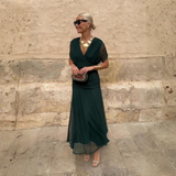Luisa | Elegantes langes Partykleid mit V-Ausschnitt