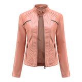 Reinhild | Taillierte Kunstleder-Jacke Jacke