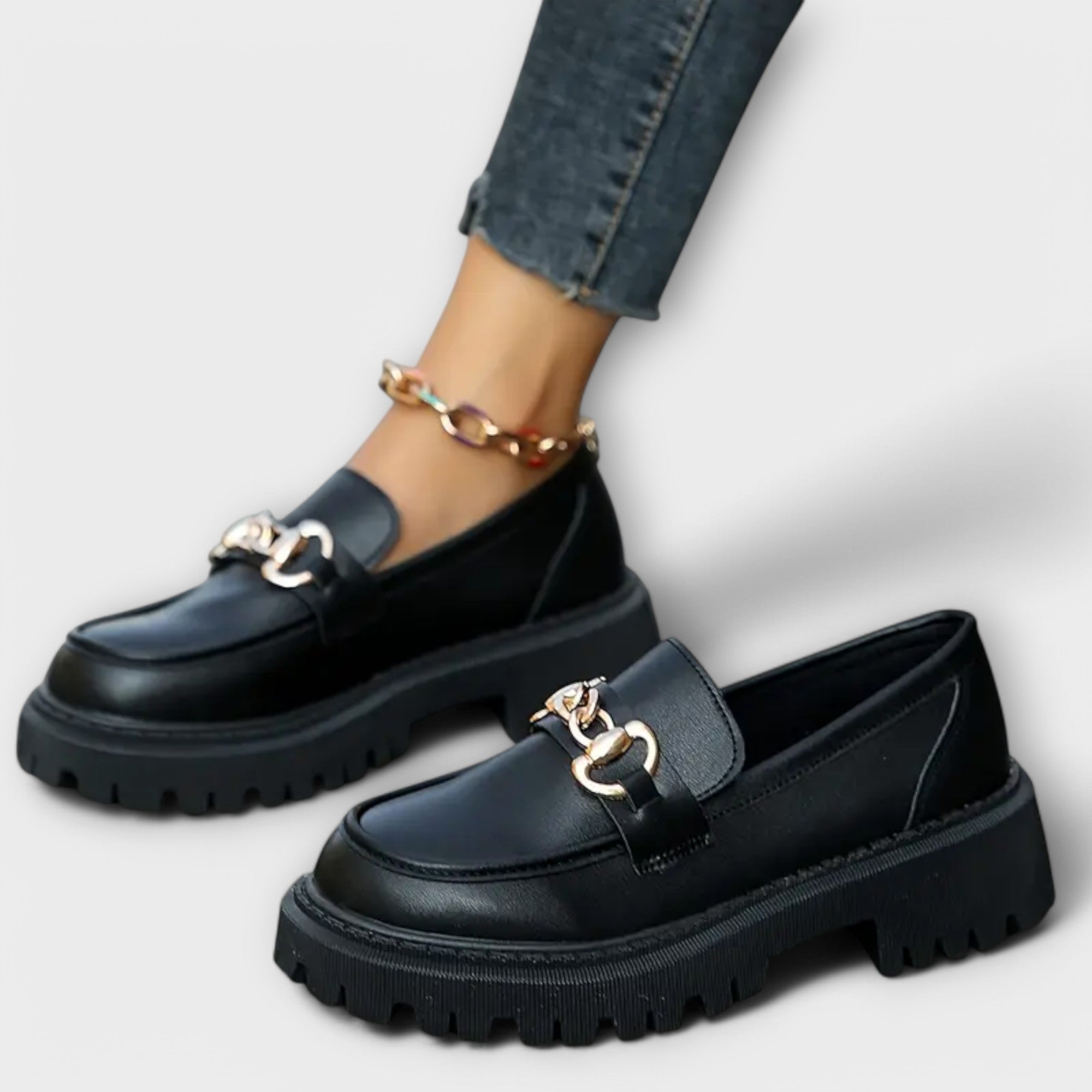 Loafers à plateau tendance pour femmes avec boucle