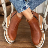 Gerda | Wildleder-Keilstiefel mit Plateausohle Stiefel