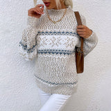 Astrid | Norwegermuster Strickpullover mit Schalkragen Pullover