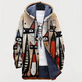 Dagmar | Kapuzenjacke mit Katzenmuster