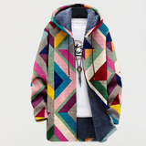 Steffi | Damen Kapuzenjacke mit geometrischem Muster