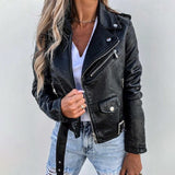 Lore | Kurze Bikerjacke aus Kunstleder