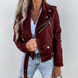 Lore | Kurze Bikerjacke aus Kunstleder