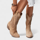 Friederike | Perforierte Wildleder-Stiefel