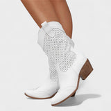 Friederike | Perforierte Wildleder-Stiefel