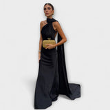 Robe maxi à col halter dénudé